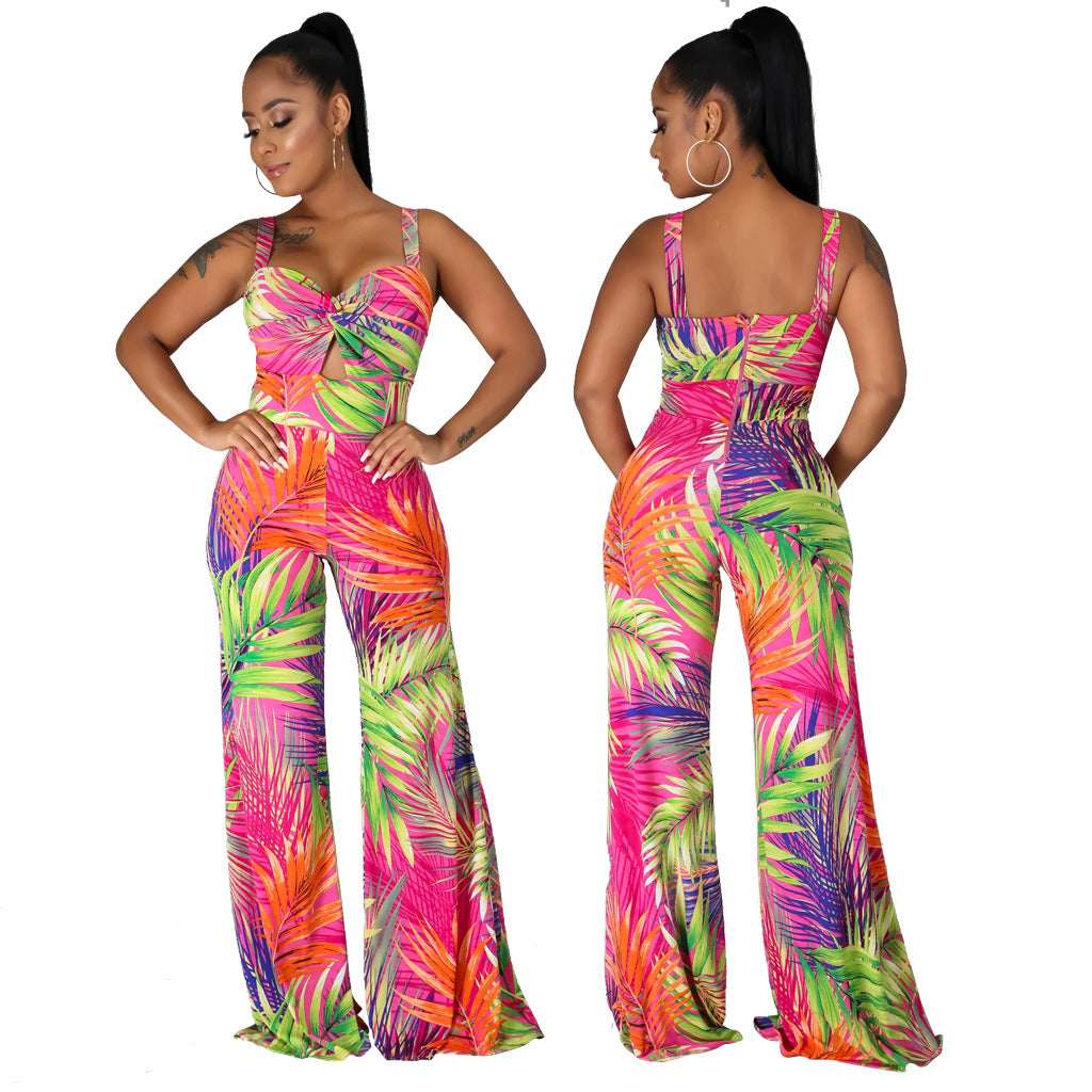 Sexy V Neck Strap Women Jumpsuit