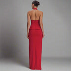 Halter Top Backless Maxi Dress