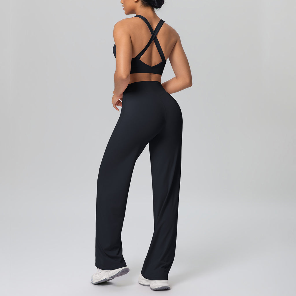 Cross Strap Bra & Straight Leg Active Pants