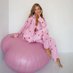Three Piece Satin Like Pajamas