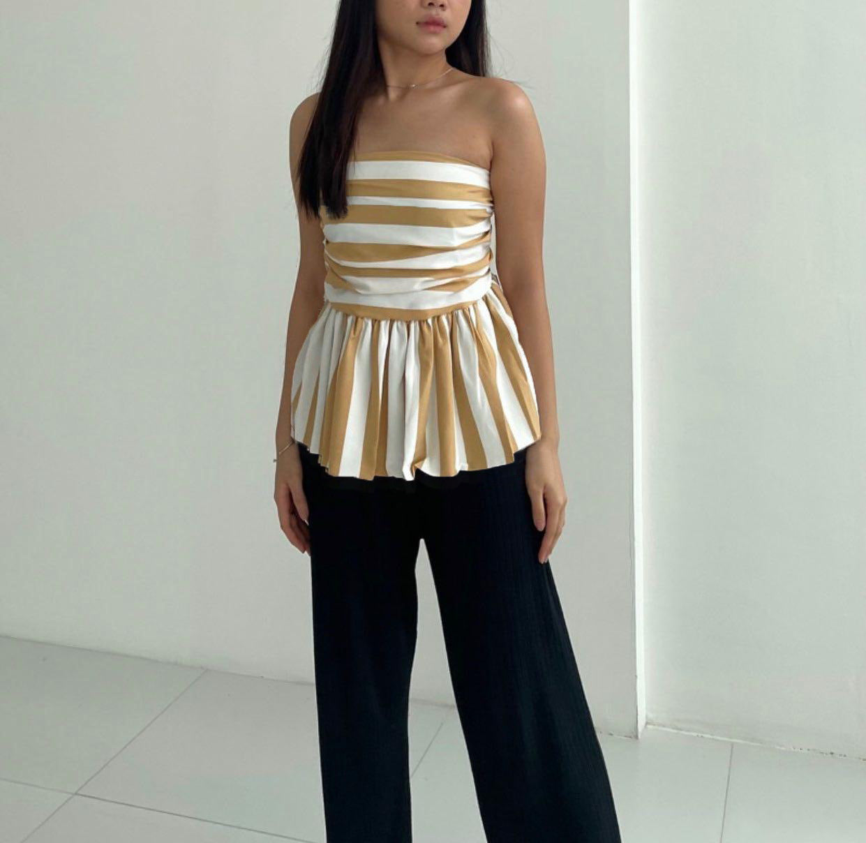 Tube Top Bud Striped Top