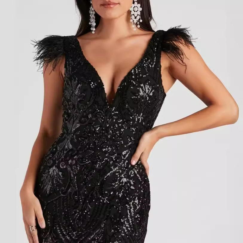 Elegant Sequined Cocktail Dress