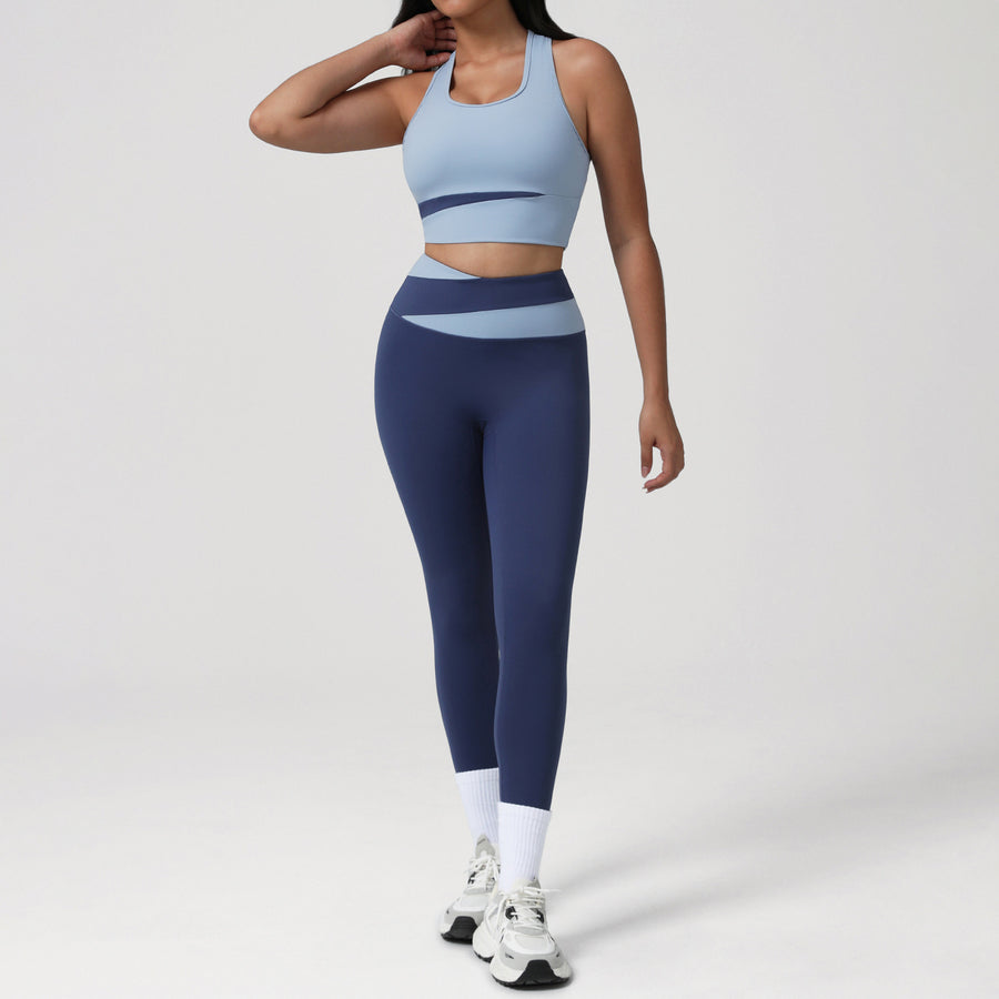 Blue Bra Cropped Pants