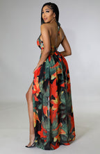 Floral French Sling Dress