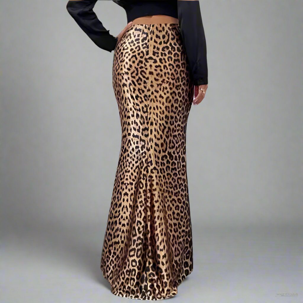 Leopard Print Sheath Skirt