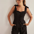 Black Bandeau Sling Pants Set