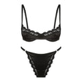 Sexy Satin Lace Bra & Panties Sets
