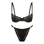 Sexy Satin Lace Bra & Panties Sets