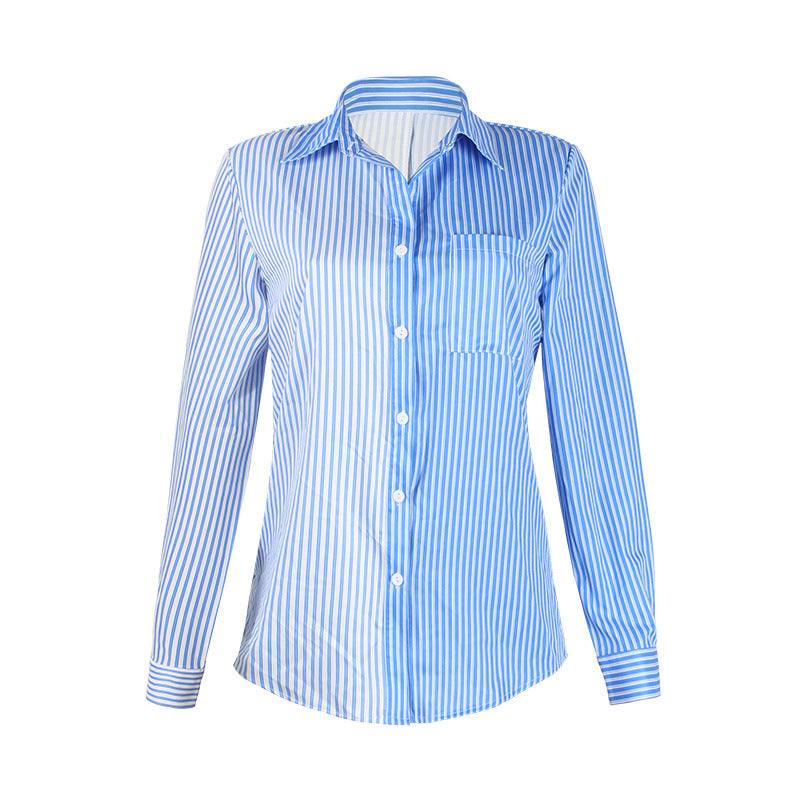 Striped Long Sleeved Single Breasted Shirt