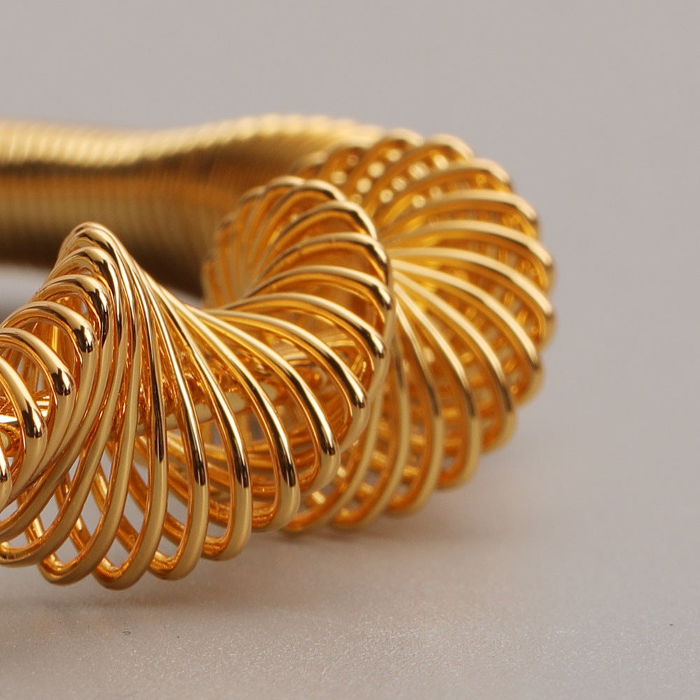 Geometric Abstract Spiral Bracelet