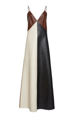 Contrast Strap Faux Leather Dress