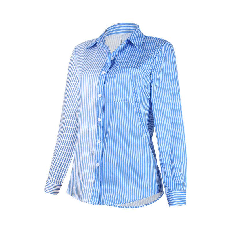 Striped Long Sleeved Single Breasted Shirt