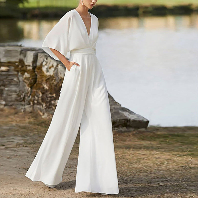 Deep V Plunge Jumpsuit