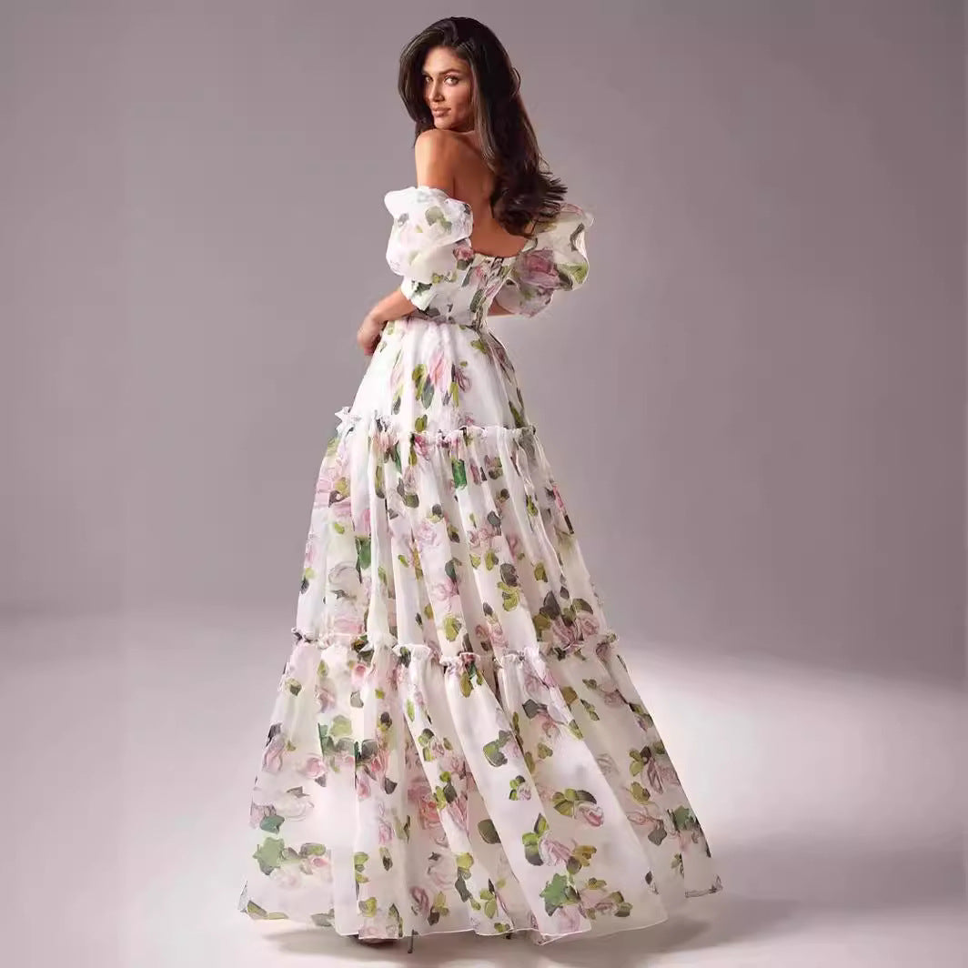 Off The Shoulder Organza Fairy Elegant Evening Dress