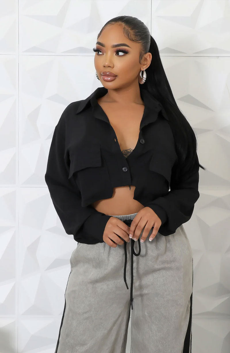 Cropped Button Shirt