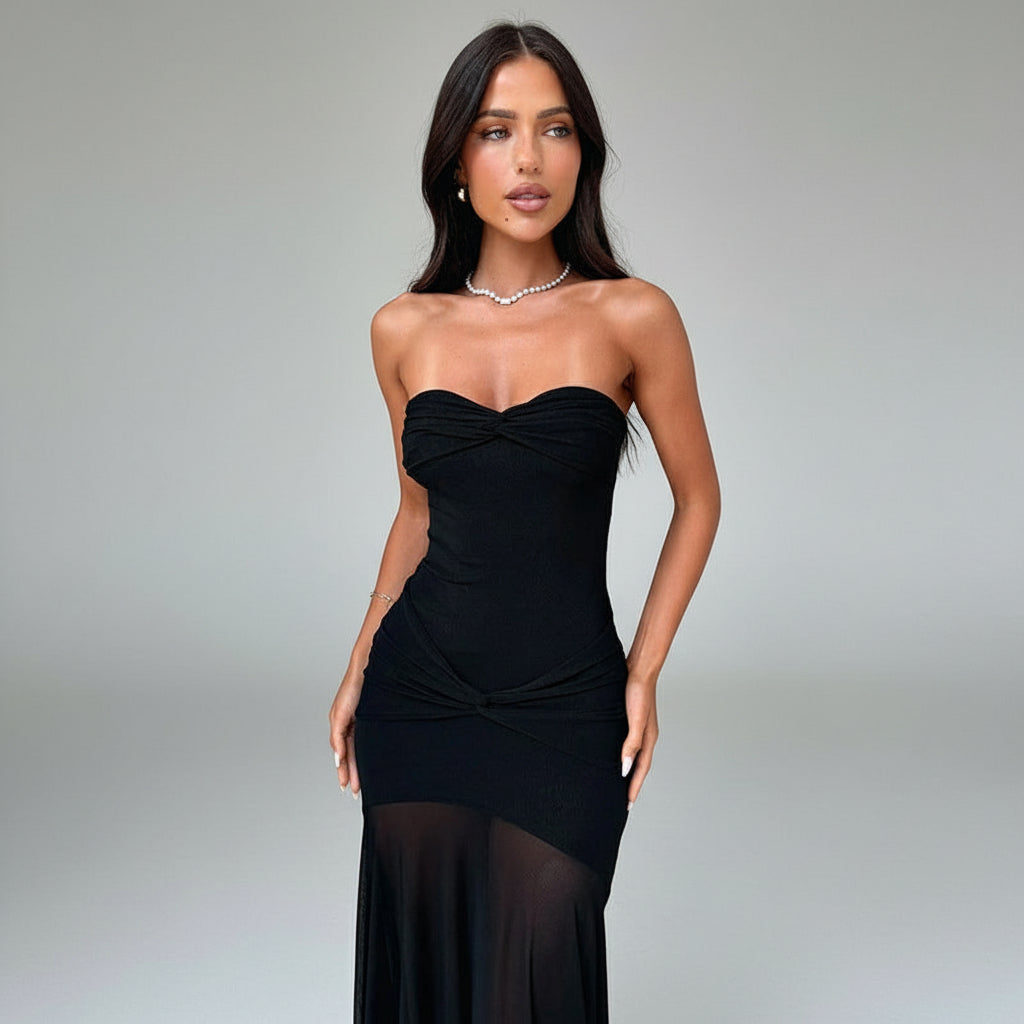 Backless Tube Top Maxi Dress