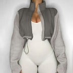 Polar Fleece Zip-Up Jacket – Stand Collar Drawstring Casual