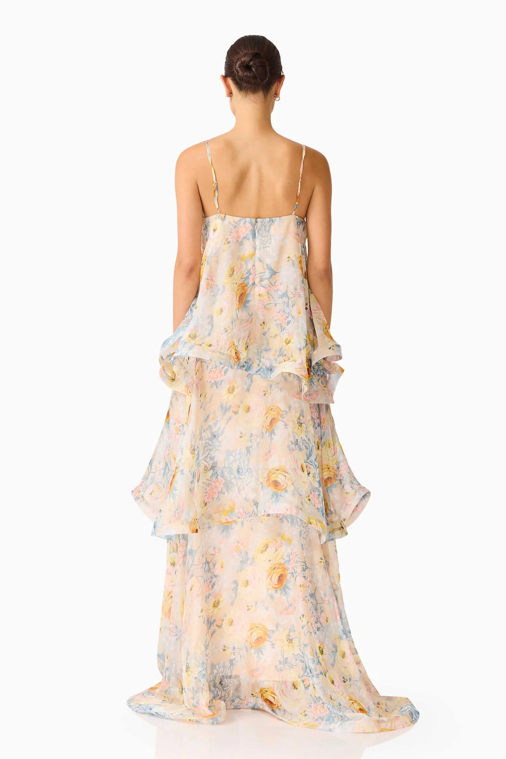 Sweet Printed Multi Layer Cake Strap Dress