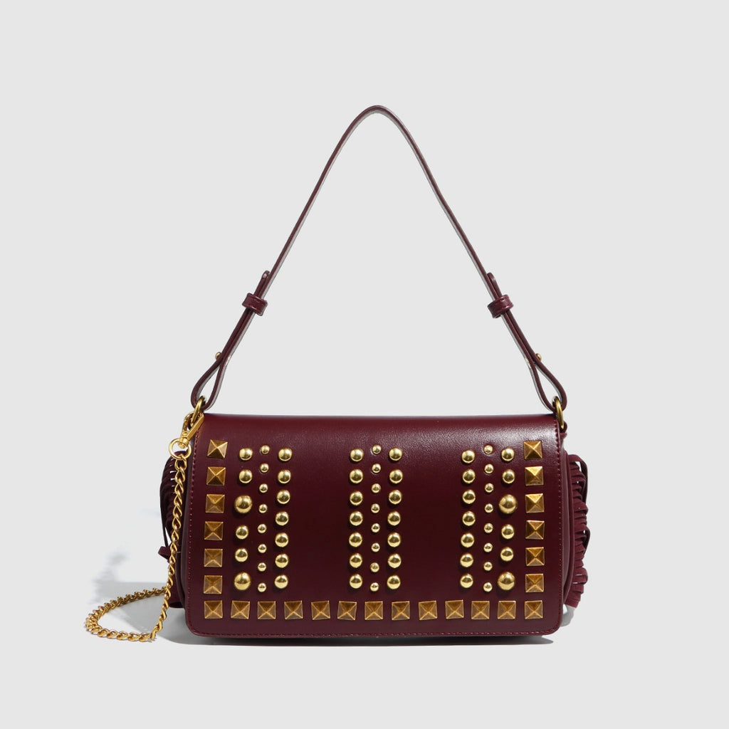 Retro Tassel Rivet Crossbody Bag