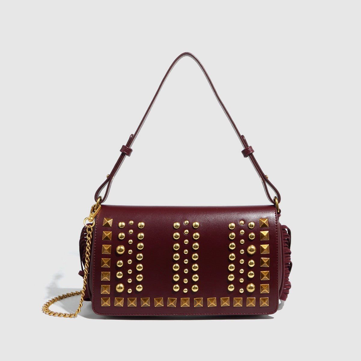 Retro Tassel Rivet Crossbody Bag