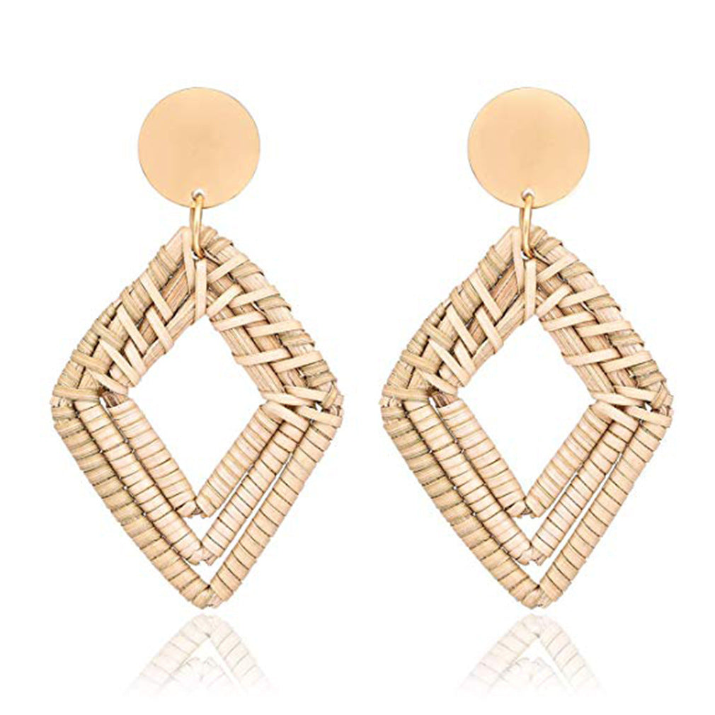 Geometric Vines Hand-woven Earrings