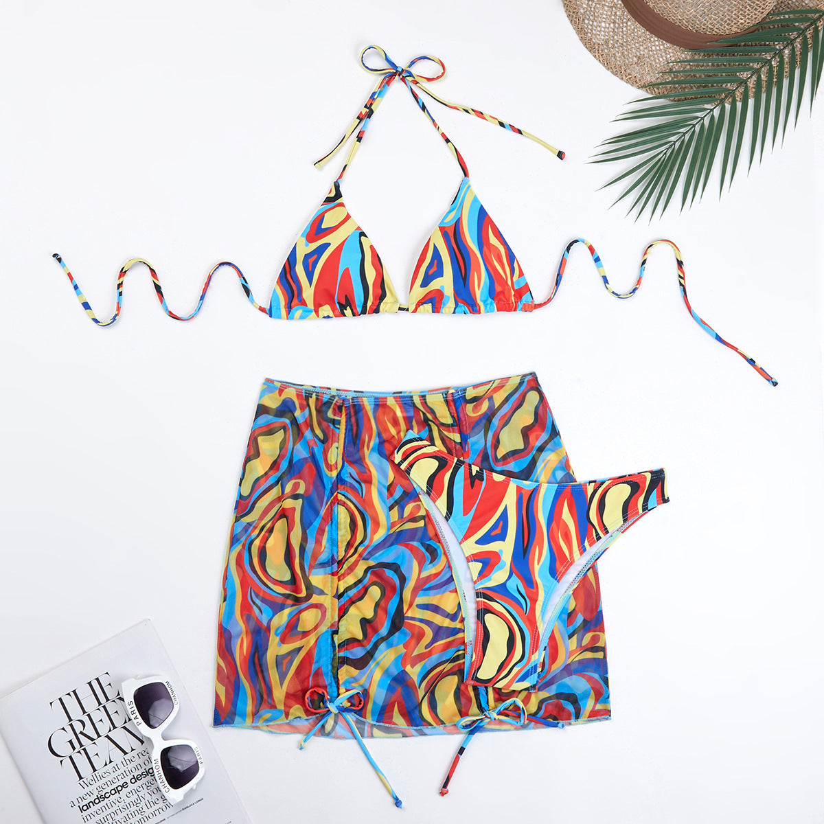 Tie Dyed Printed Bikini Swimsuit