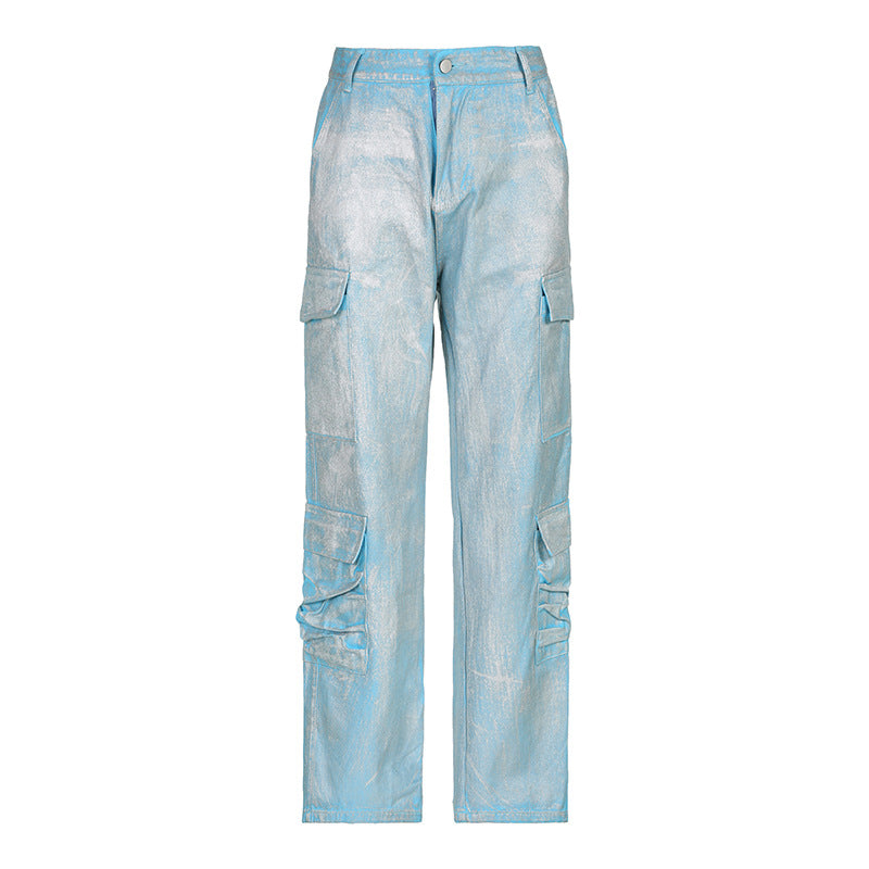 Metallic Jeans Pants Sets