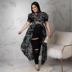 Curve Floral Sheer Dress Top