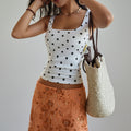 Polka Dot Square Neck Tank Top