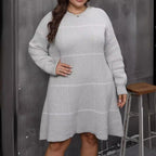 Curve Woven Woolen Patchwork Dress