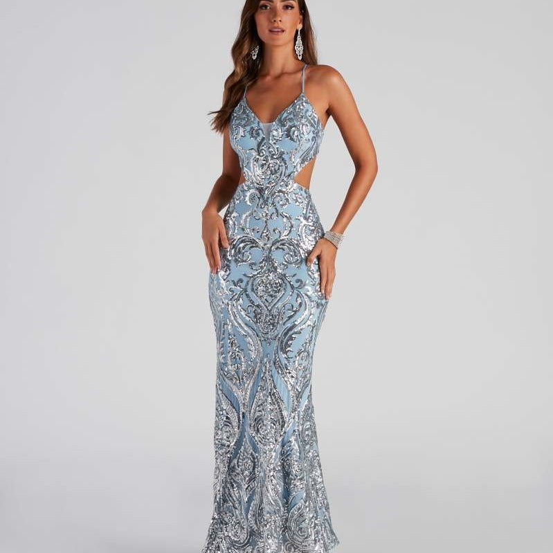 Sequined Evening Gown