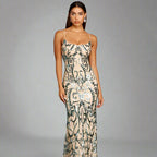 Sequined Paisley Party Dress