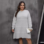 Curve Woven Woolen Patchwork Dress