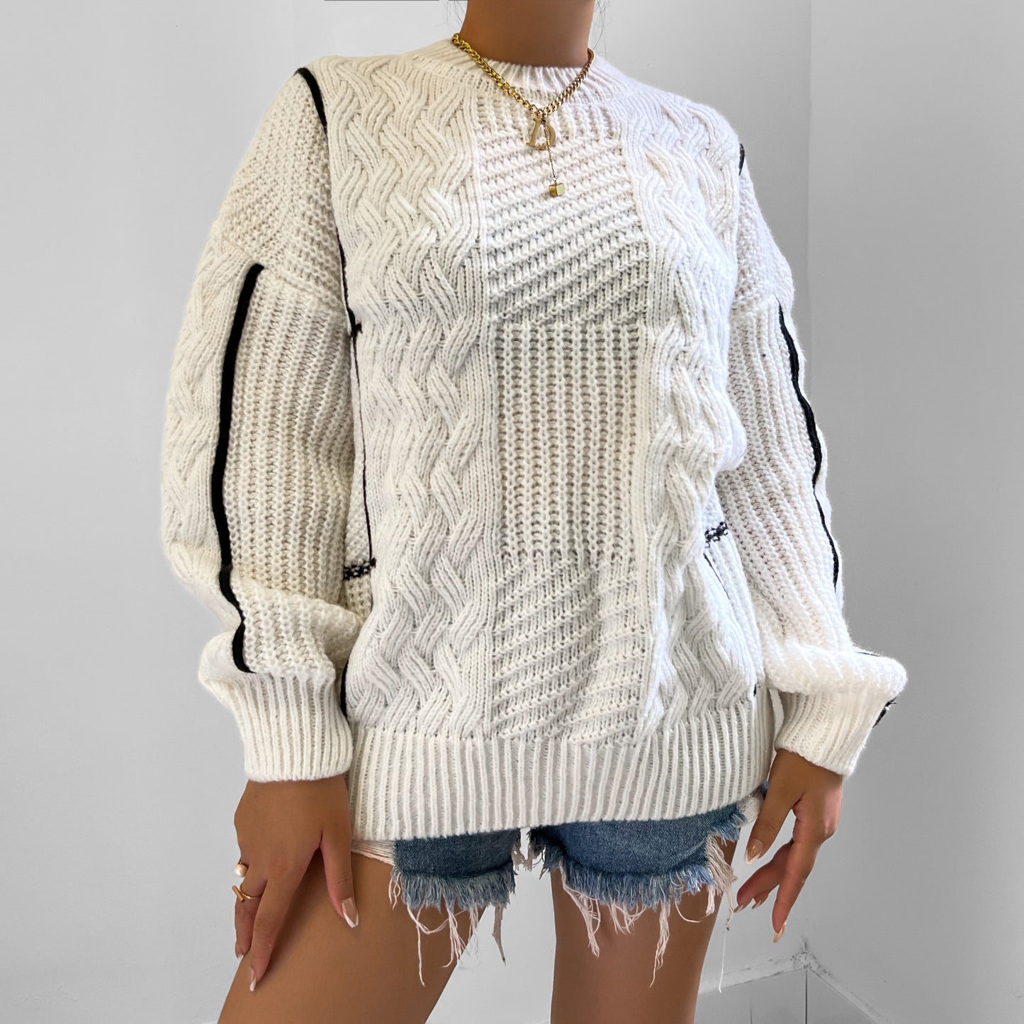 Round Neck Lantern Sweater