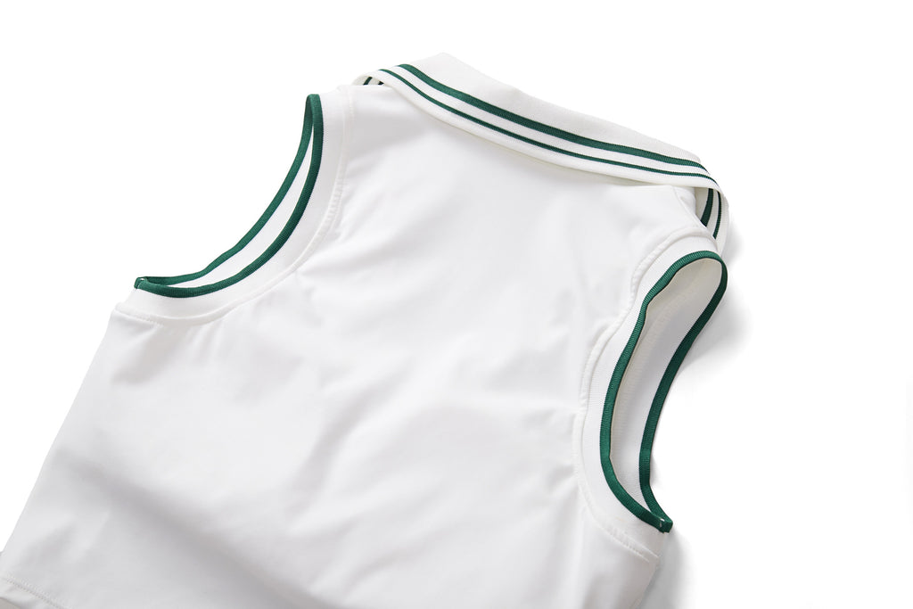 Stand Collar Tennis Women Yoga Fitness Running Top Quick Drying Sleeveless Vest with Chest Pad