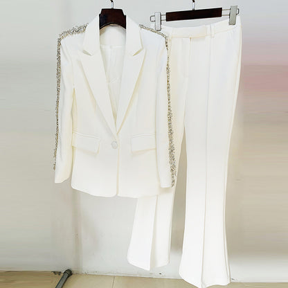 Beaded Diamond Blazer & Pants Suit