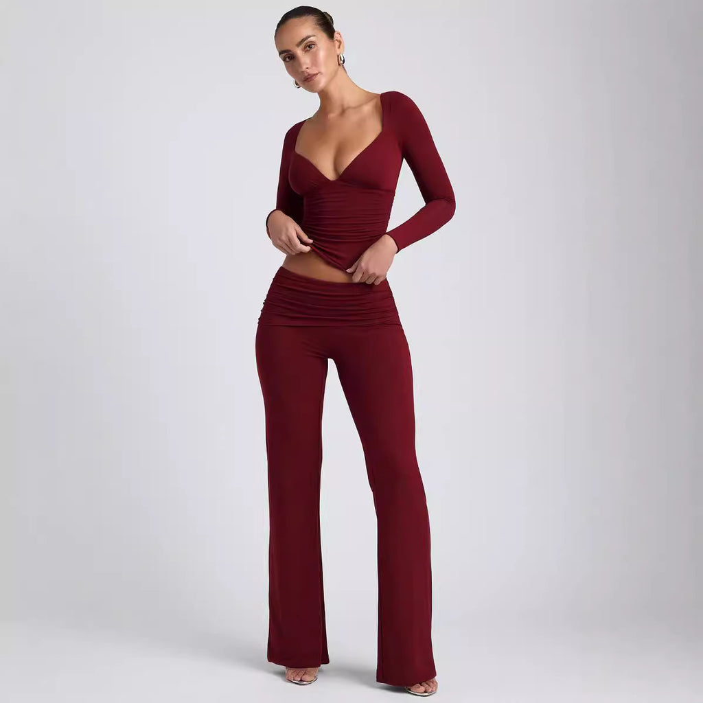Leisure Wide Leg Loungewear Suit