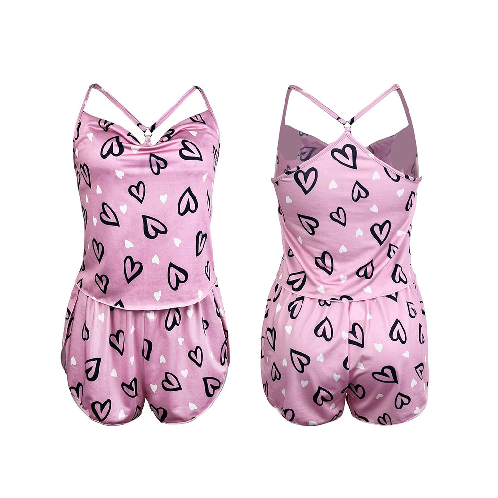 Sweet Loving Heart Printed Pajama Set