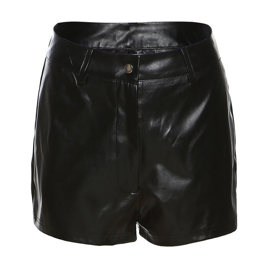 Faux Leather Shorts Set