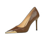 Retro Cocktail Snake Stiletto Heels