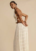 Backless Lace Knitted Skirt Set