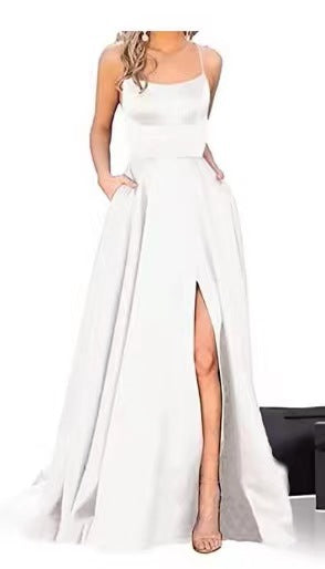 Small Trailing Strap Cocktail Evening Dress