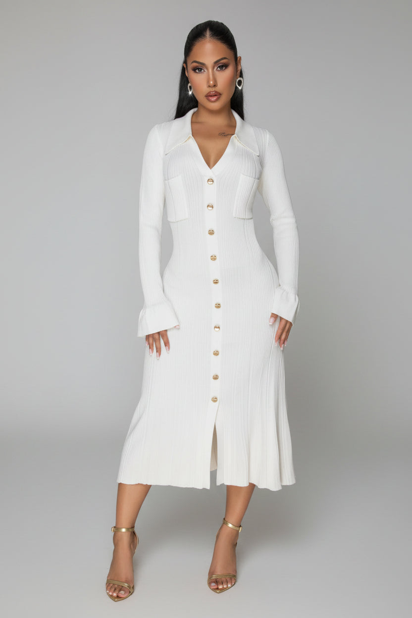 Single Breasted Knitted Dress