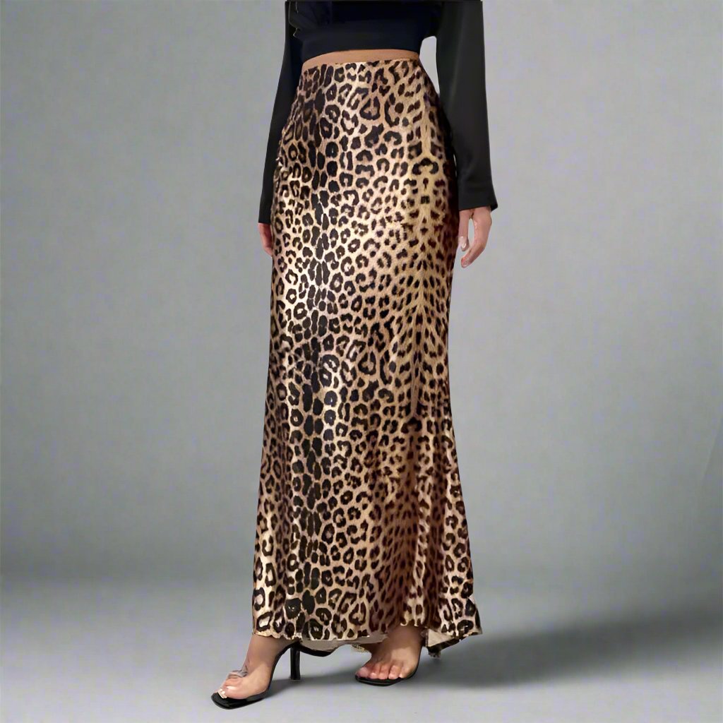 Leopard Print Sheath Skirt