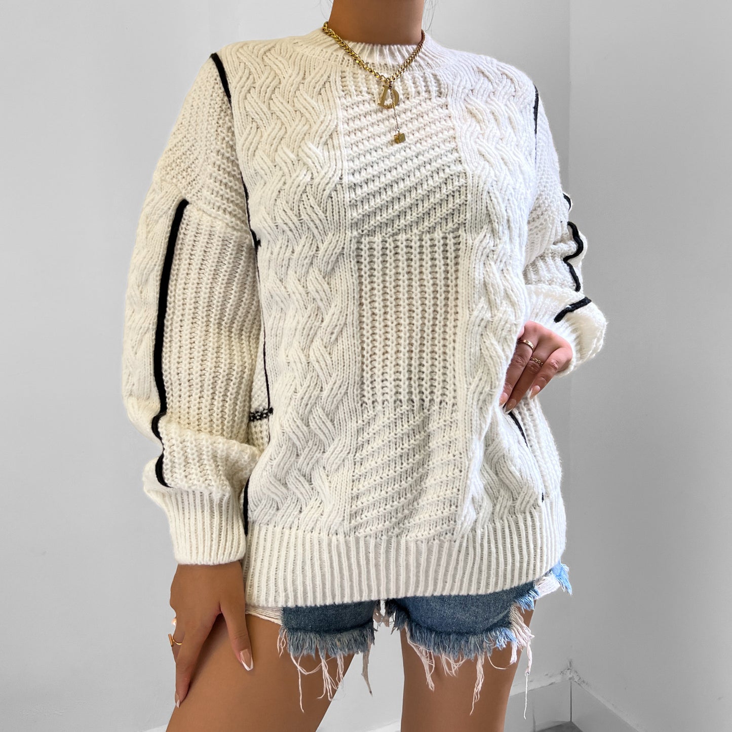 Round Neck Lantern Sweater