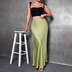 Satin A line Skirt