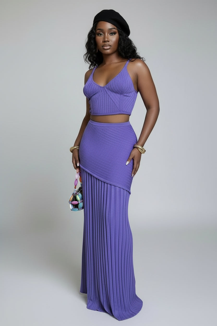 Long Knitted Top & Skirt Sets