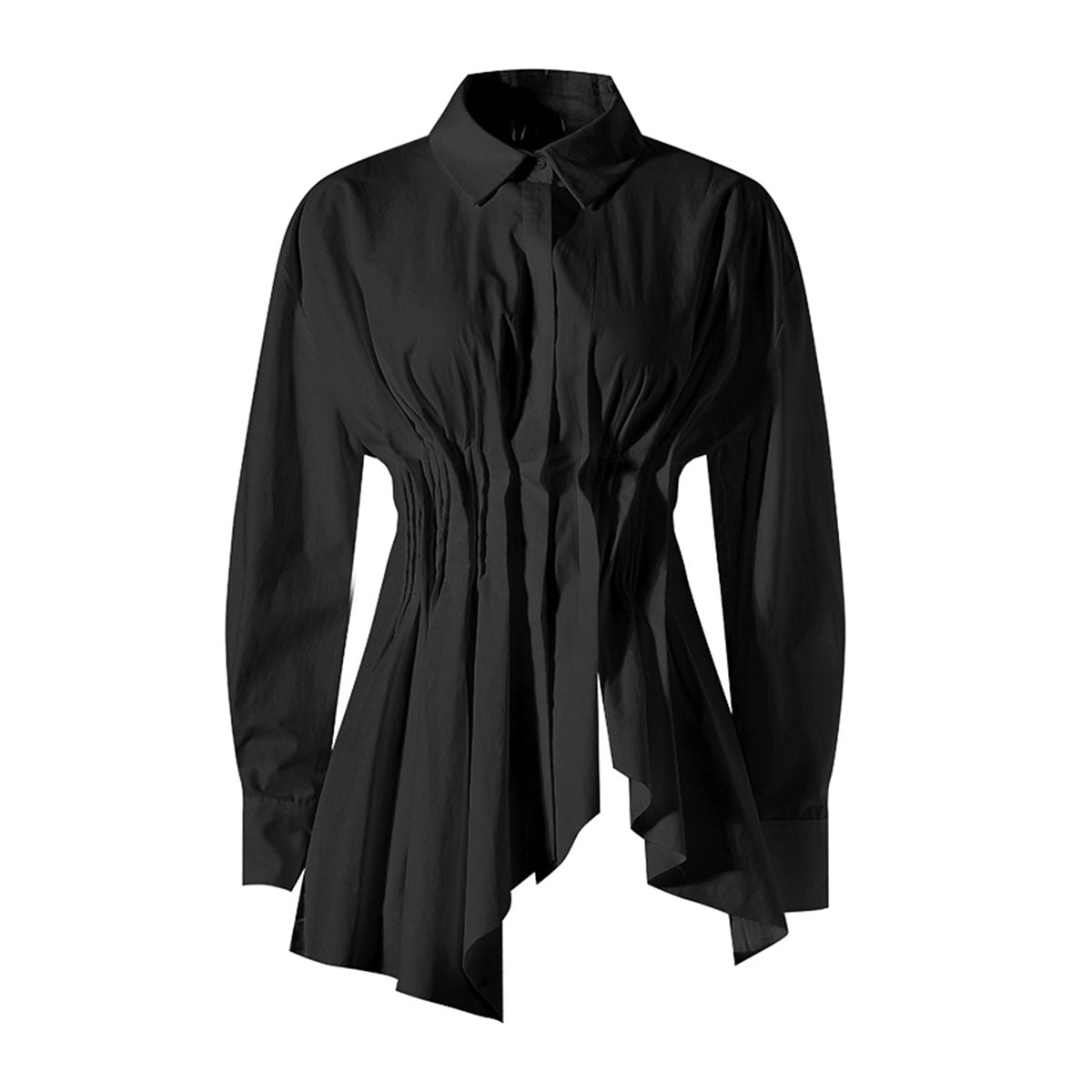 Asymmetric Polo Collar Shirt