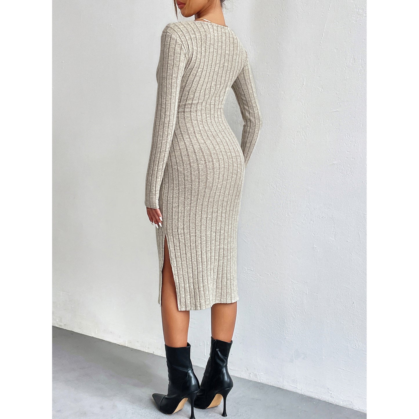 Split Long Sleeve Dress