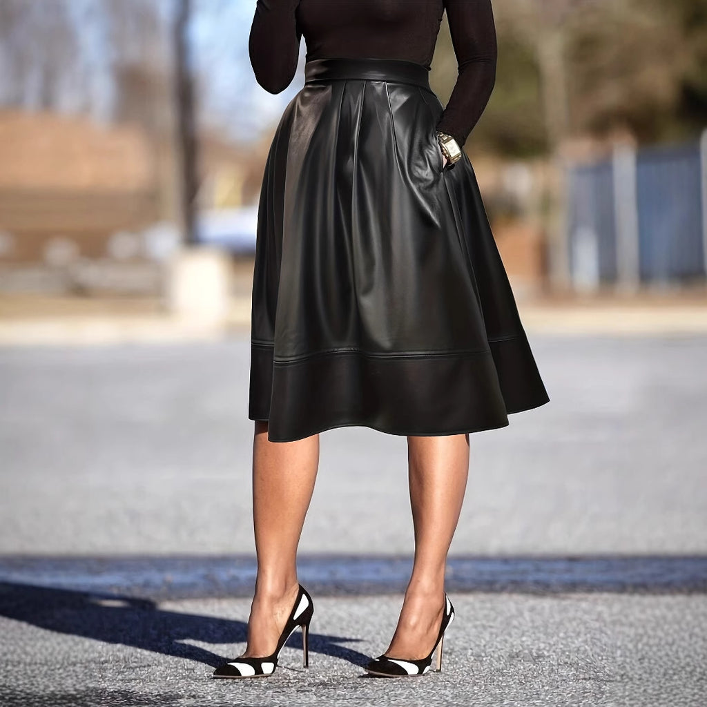 Faux Leather Hepburn Skirt